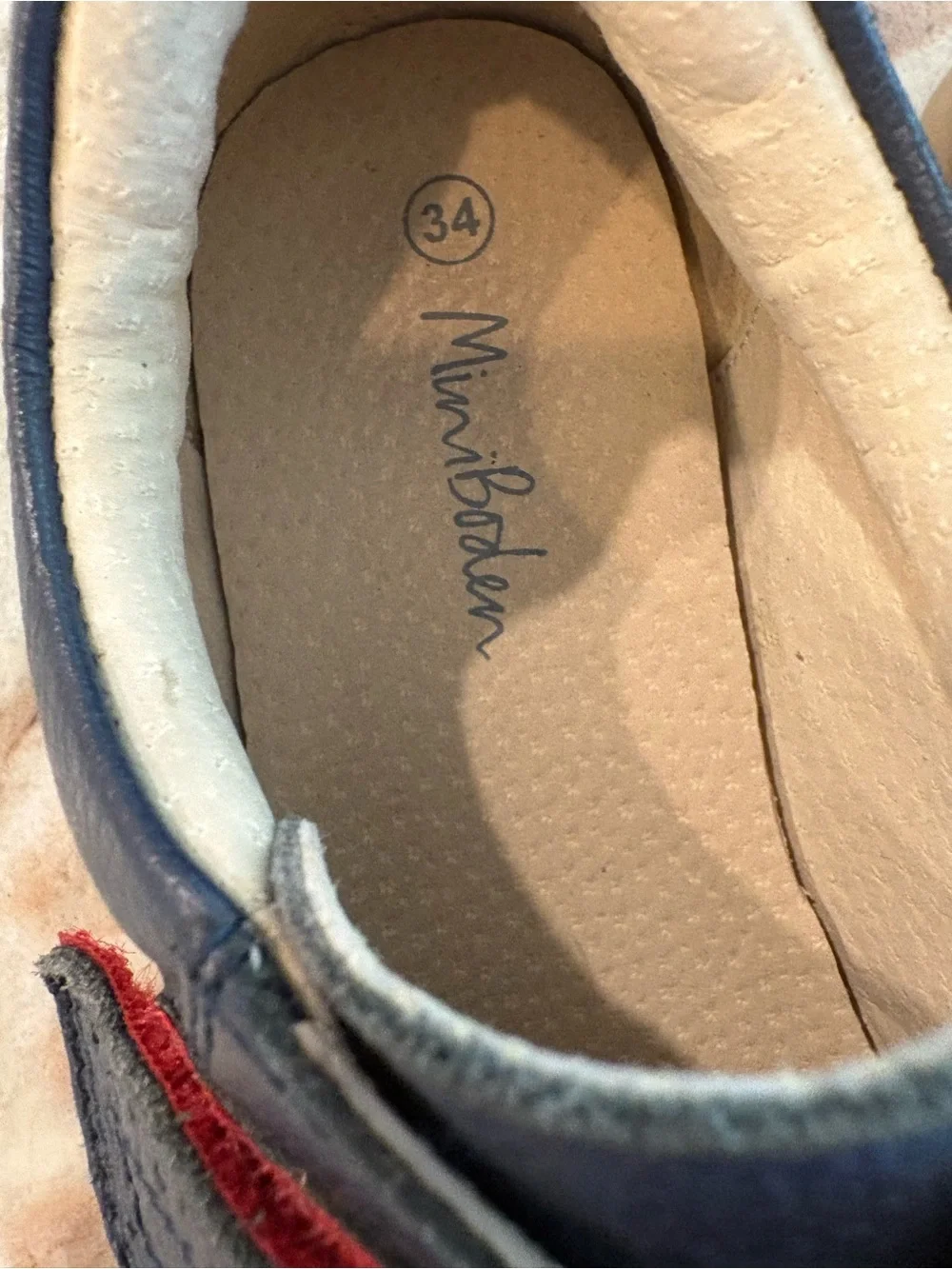 Mini Boden Boys Classic Navy Boys Dress Shoes School Easy On Slip On Size 34